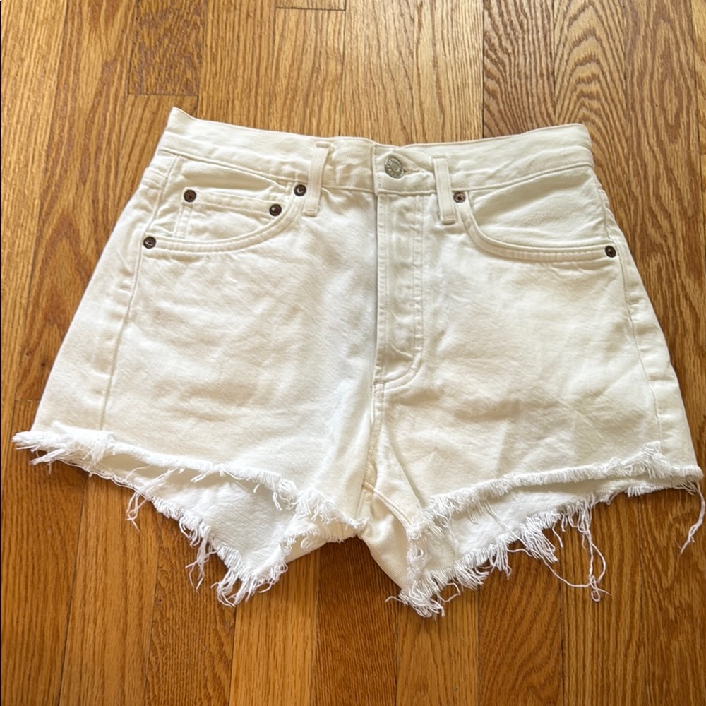 Agolde Parker Shorts in Ecru, Size 23